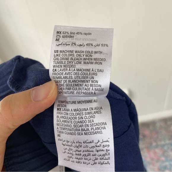 NWT INC INTERNATIONAL CONCEPTS Navy Blue Linen Blend Wide-Leg Stretch Pants sz 2 - Picture 12 of 15